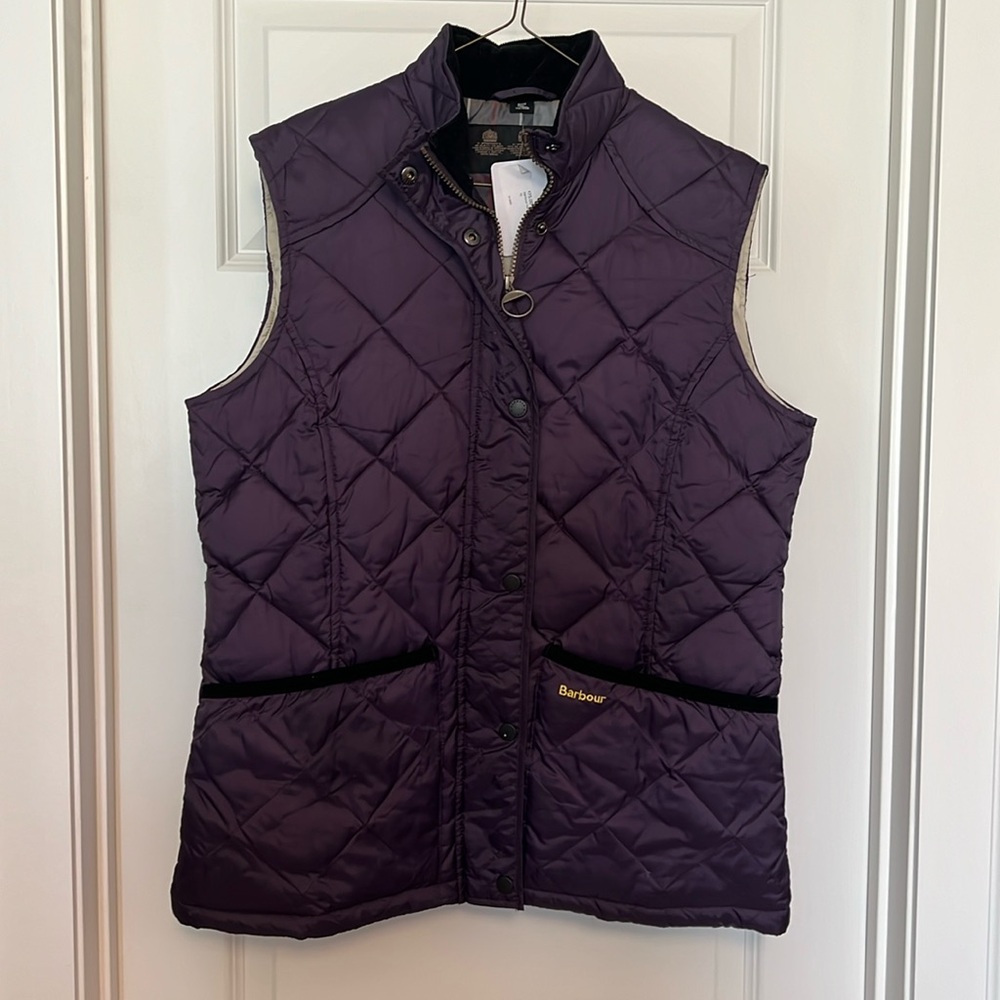 Barbour Purple Quilted Vest Size 10